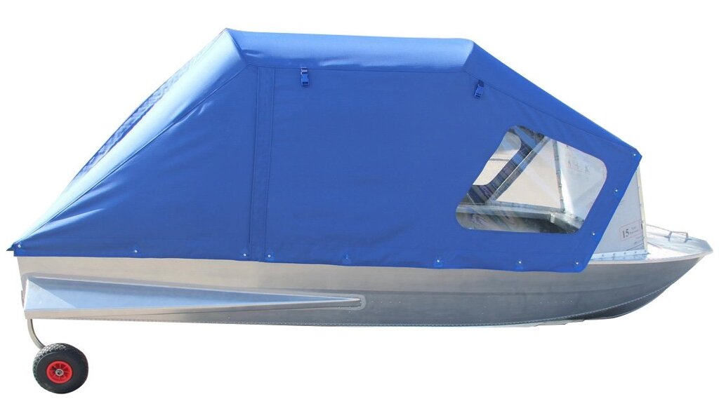 Алюминиевая лодка Мста-н 3.7 м.,  с тентом, дугами, стеклом, булями и  колёсами - розница