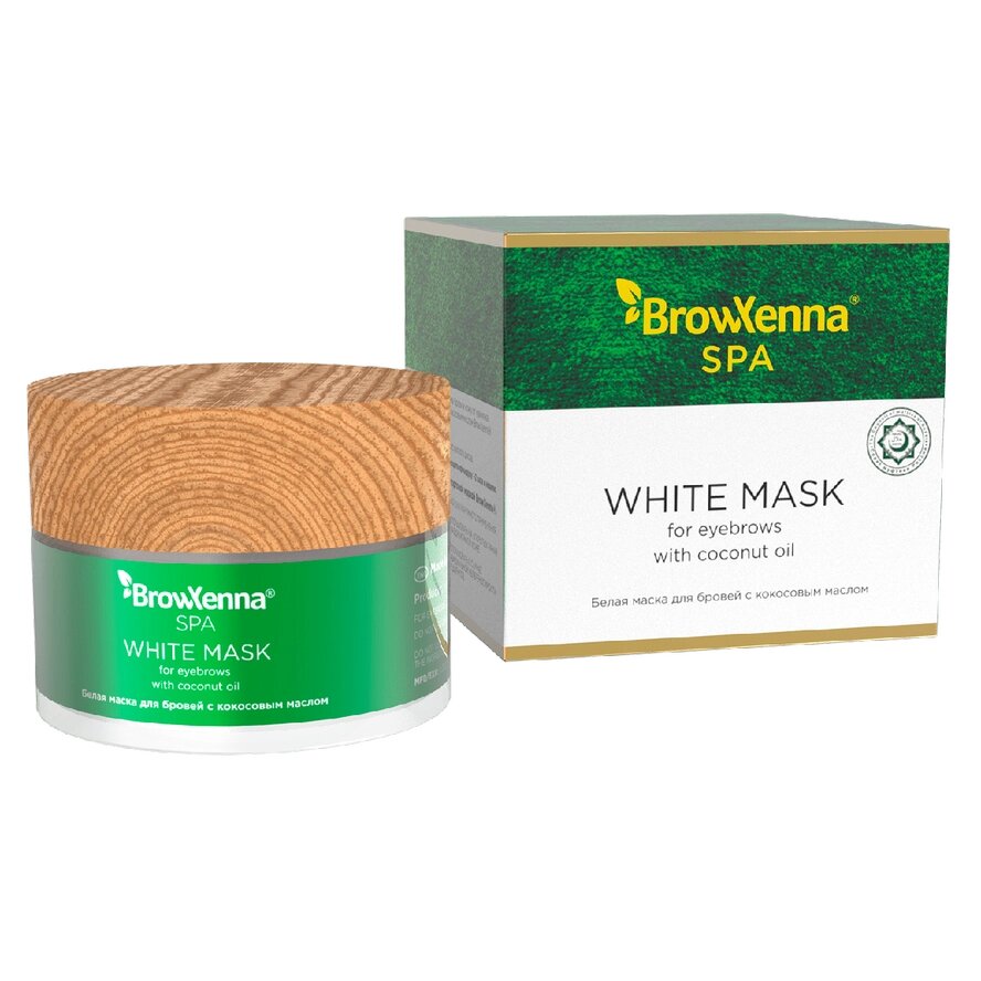 Белая маска для бровей с кокосовым маслом BrowXenna, 15 гр от компании Lucky Master - фото 1