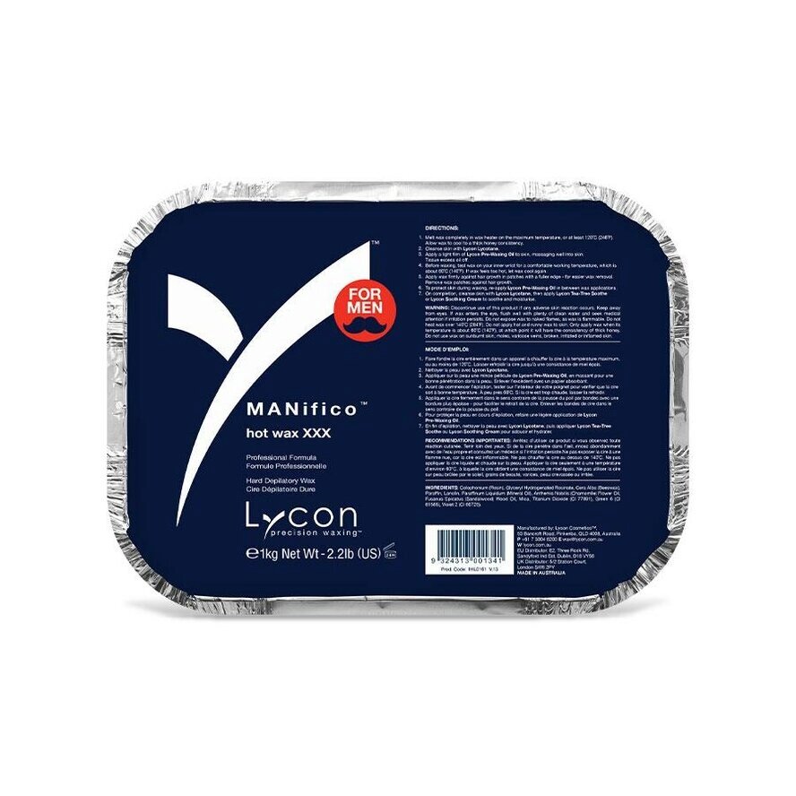 Горячий воск для мужской эпиляции Деликатный и Сильный Lycon, MANifico Mens Hot Wax, 1 кг от компании Lucky Master - фото 1