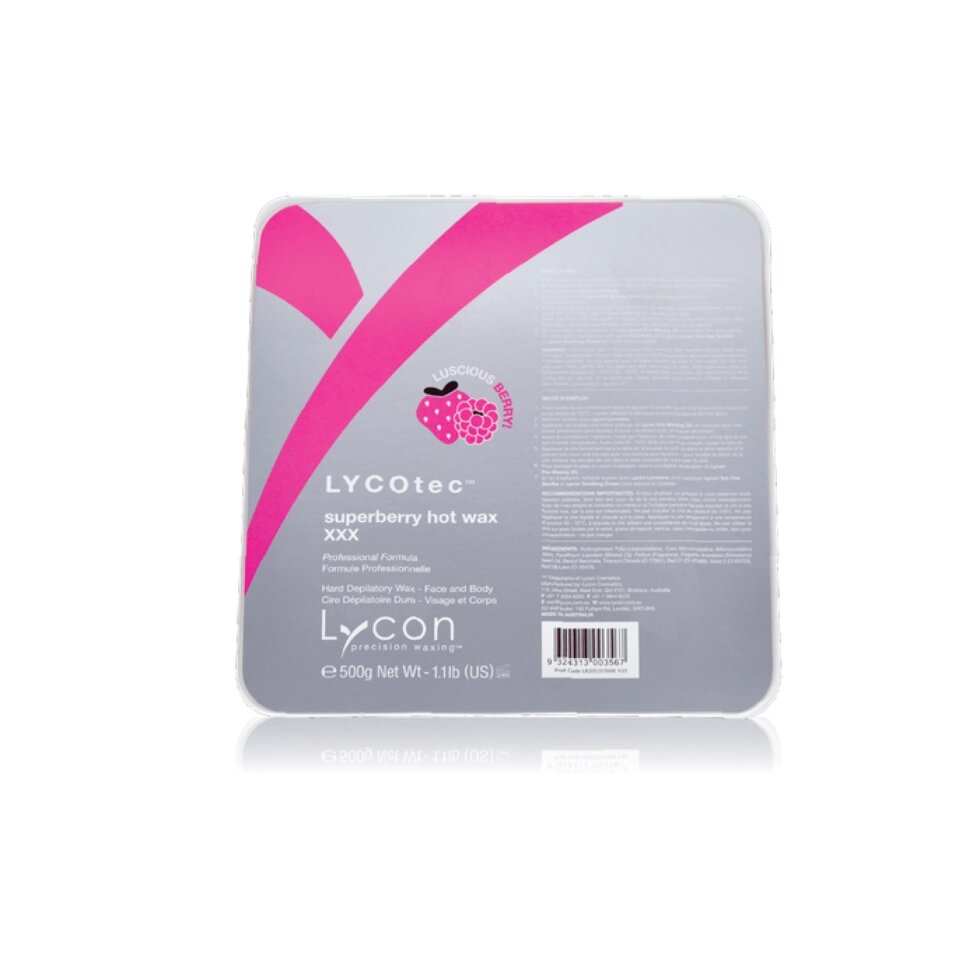 Горячий воск с ароматом Ягод - Гипоаллергенный для всех типов кожи Lycon, LYCOtec SuperBerry Hot Wax, 500 г от компании Lucky Master - фото 1