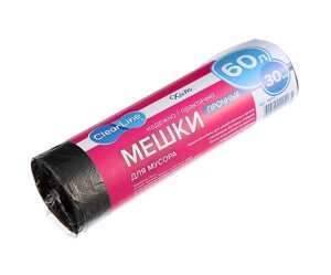 Мусорные мешки 60л/30шт. черные Clear Line