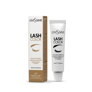 Краска Light Brown (СВЕТЛО-КОРИЧНЕВЫЙ 7.7) для бровей и ресниц Lash Color LeviSsime, 15 мл