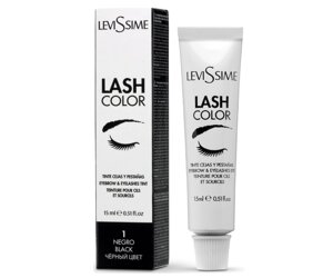 Краска Black (ЧЁРНЫЙ 1) для бровей и ресниц Lash Color LeviSsime, 15 мл