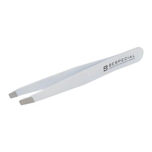Пинцет для бровей скошенный Soft Touch BESPECIAL, белый