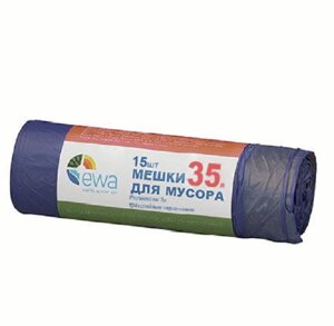 EWA мешки для мусора 35 л сине-черные Professional 3х трехслойные, 15 шт., 30 мкм
