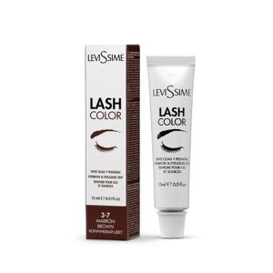 Краска Brow (КОРИЧНЕВЫЙ 3.7) для бровей и ресниц Lash Color LeviSsime, 15 мл