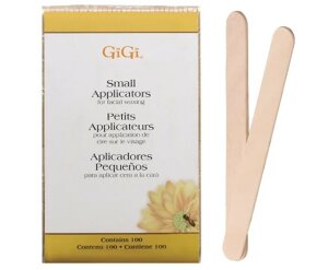 Шпатель (маленький) деревянный закругленный для нанесения воска Spatula Small, GiGi, 100 шт