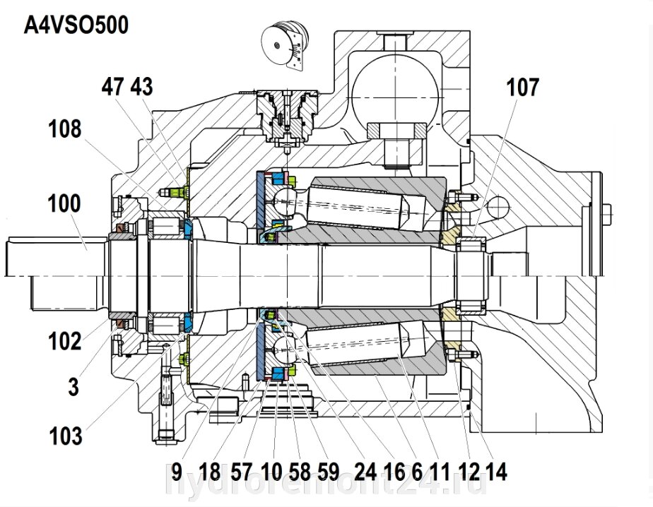 Гидронасос Rexroth A4VSO500 от компании Ремонтно-механическое предприятие ООО «Гермес» - фото 1