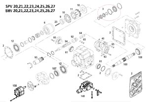 Гидронасос Sauer Danfoss PV27 SPV2/334 SMF2/334