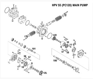 Ремонт гидронасоса Komatsu 708-23-01012