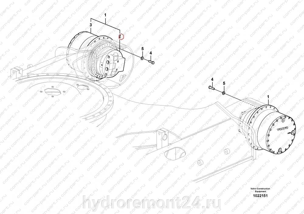 Ремонт  гидромотора хода VOLVO от компании Ремонтно-механическое предприятие ООО «Гермес» - фото 1