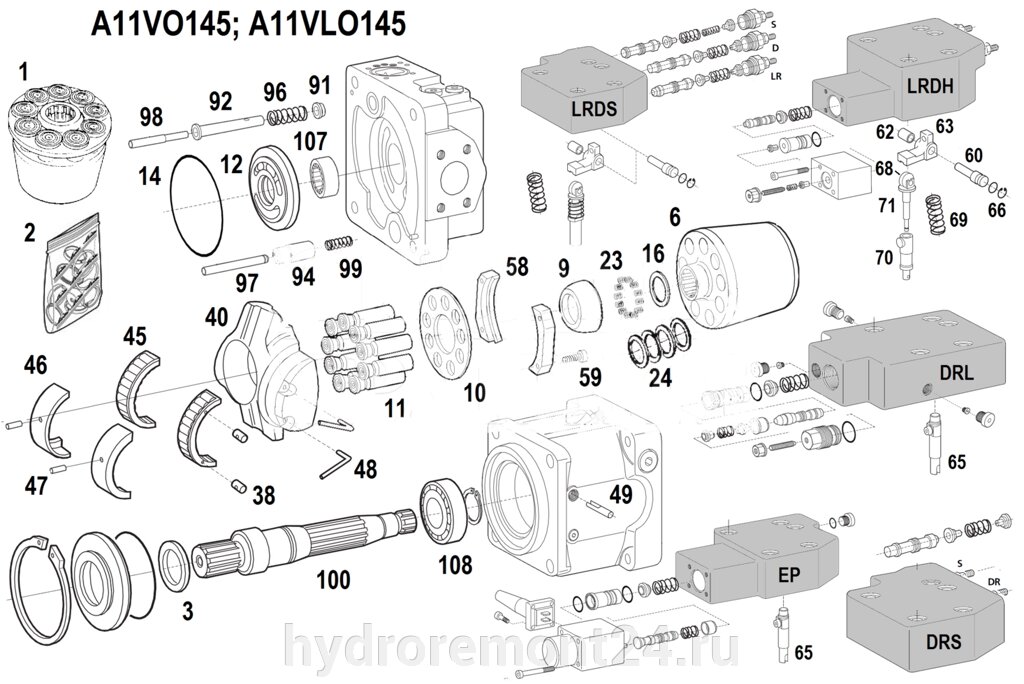 Ремонт гидронасоса Bosch Rexroth (Рексрот) A11VO145; A11VLO145 от компании Ремонтно-механическое предприятие ООО «Гермес» - фото 1