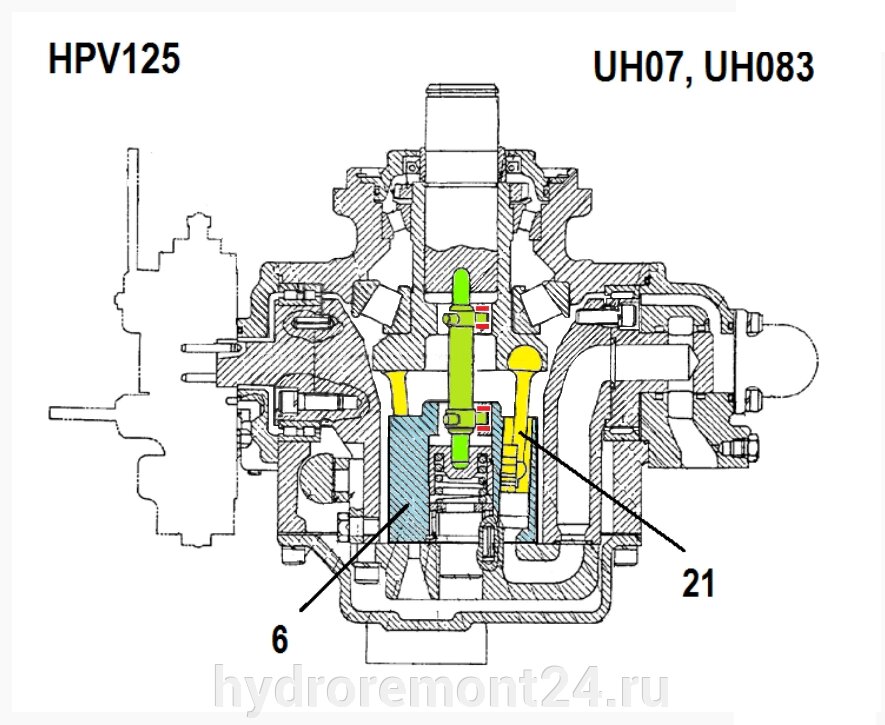 Ремонт гидронасоса Hitachi HPV125 от компании Ремонтно-механическое предприятие ООО «Гермес» - фото 1