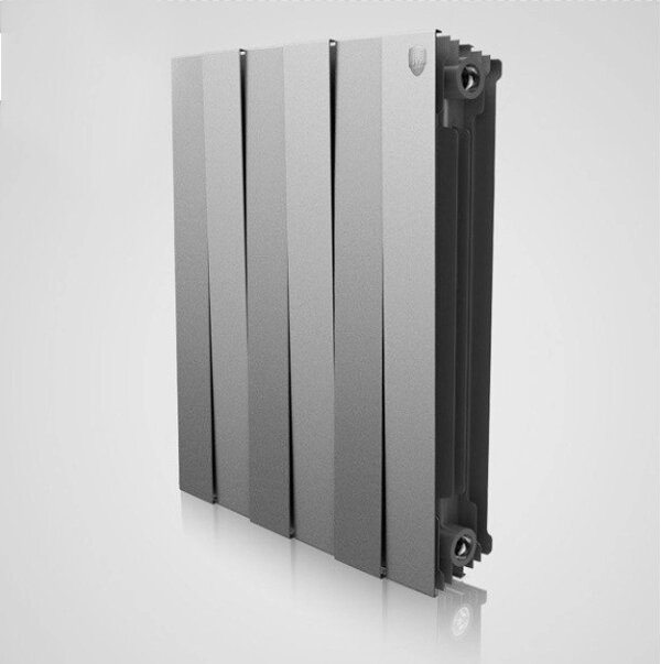 Биметаллический дизайн-радиатор PIANOFORTE Silver Satin (серебристый) 4 секц. от компании Труба-Обсадная - фото 1