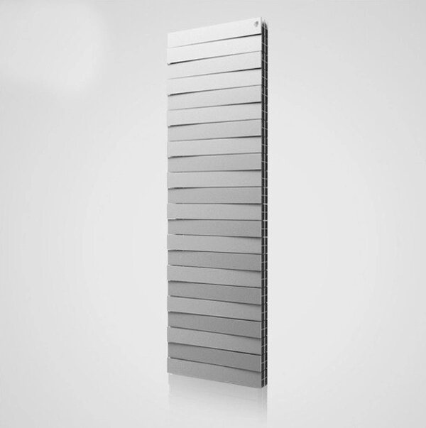 Биметаллический вертикальный дизайн-радиатор PIANOFORTE TOWER Silver Satin (серебристый), 18 секций от компании Труба-Обсадная - фото 1