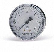 Манометр WATTS F+R100 (MAL), 50 мм, 0-10 bar, аксиальный от компании Труба-Обсадная - фото 1
