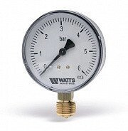 Манометр WATTS F+R250 (MRS), 100 мм, 0-10 бар, 1/2", радиальный