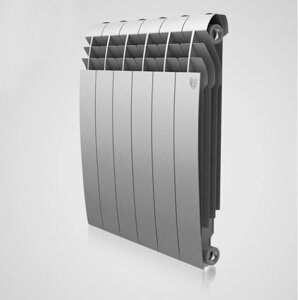 Биметаллический дизайн-радиатор BILINER Silver Satin (серебристый) 4 секц.