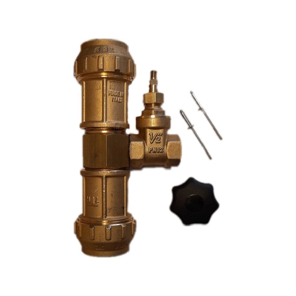 Ручной клапан зимнего слива воды ISK с латунными фитингами для ПНД трубы 32 мм (без штанги) от компании Труба-Обсадная - фото 1