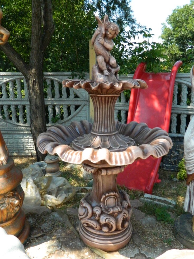 Декоративный садовый фонтан -Мальчик с рыбкой. Арт. 6712 от компании КЭУ - фото 1