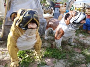 Скульптура садовая для дачи - Собака Бульдог. Арт. 115