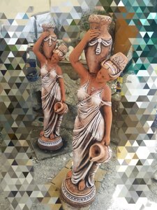 Скульптура садовая - Восточная девушка с кувшином. Арт 001