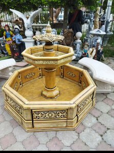 Садовый фонтан с бассейном янтарный- Венеция. Диаметр бассейна =1.5м. Арт. 6734