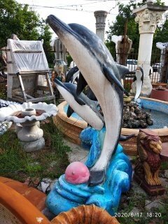 Скульптура  садовая -Дельфин двойной большой. Арт. 6 от компании КЭУ - фото 1