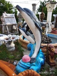 Скульптура садовая -Дельфин двойной большой. Арт. 6