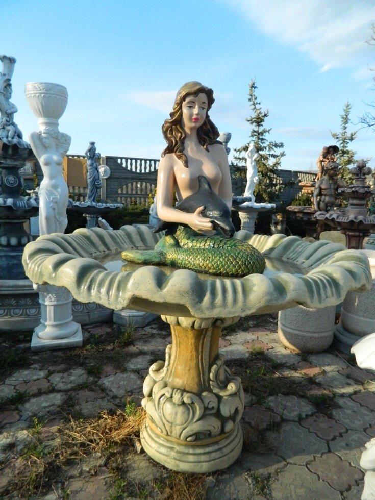 Уличный фонтан для дома - Девушка Русалка. Арт. 6716 от компании КЭУ - фото 1