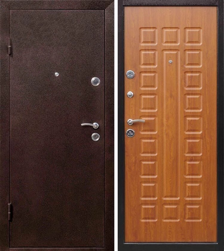 Дверь металлическая Йошкар-ола золотистый дуб 860  фурнитура внутри теплая минеральная  вата - интернет магазин