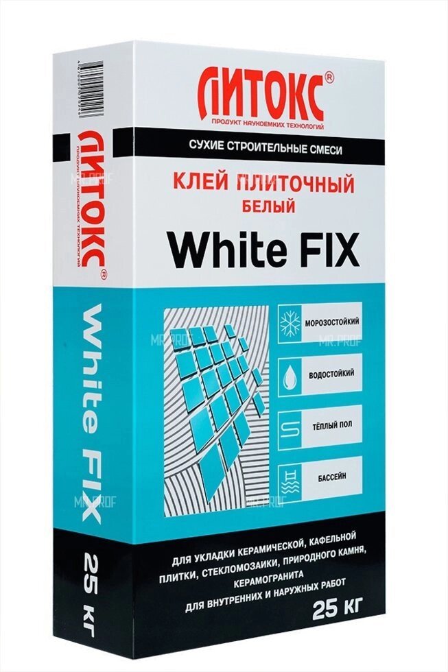 Белый цементный клей WHITE FIX - фото