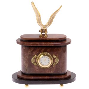 Часы "Горный орел" бронза лемезит / часы декоративные / кварцевые часы / интерьерные часы / подарочные часы