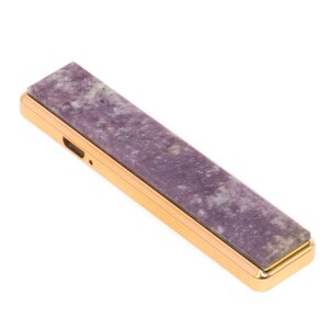Электронная зажигалка камень лепидолит с проводом зарядки USB / Подарочная зажигалка / Электрическая импульсная