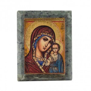 Икона настольная "Богородица"красивая икона из змеевика недорого