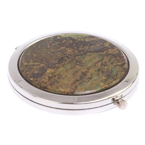 Карманное зеркальце из камня офит цвет серебро 126162