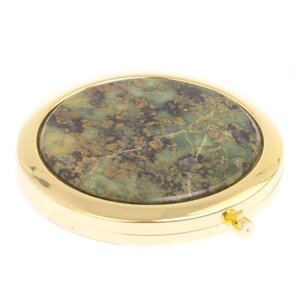 Карманное зеркальце из камня офит цвет золото 126161