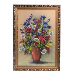 Картина "Натюрморт полевые цветы" багет 46х66 см, каменная крошка 112450