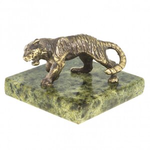 Настольная статуэтка из бронзы фигурка "Крадущийся тигр"недорогой подарок на Новый год