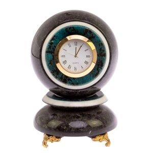 Настольные часы "Шар Антистресс" 9,5 см из лабрадорита / шар декоративный / шар для медитаций / каменный шарик /