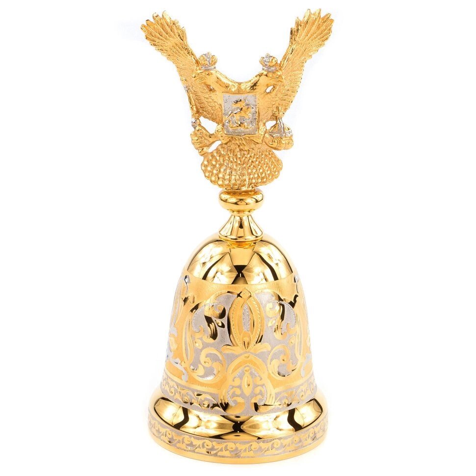 Декоративный колокольчик &quot;Двуглавый орел&quot; бронза в подарочной упаковке Златоуст - доставка