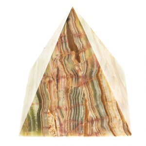 Пирамида из натурального оникса 12,5х13 (5) / сувенир из камня / пирамида декоративная / сувенир настольный