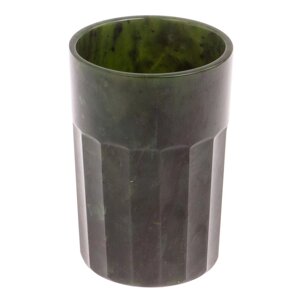 Подарочный гранёный стакан из камня нефрит 160 мл 6,2х6,2х9 см