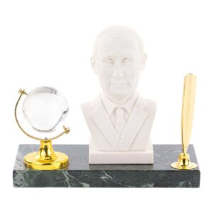 Подставка под ручку "Бюст Путина" змеевик мрамолит 119886