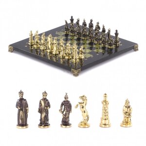 Шахматы "Турецкие" с бронзовыми фигурами доска 32х32 см змеевик 121374