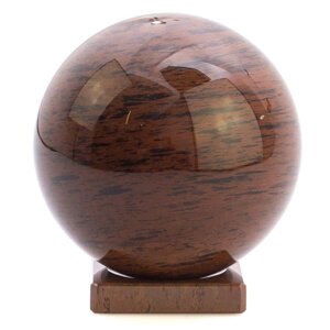 Шар из коричневого обсидиана 12 см на подставке / шар декоративный / шар для медитаций / каменный шарик / сувенир из
