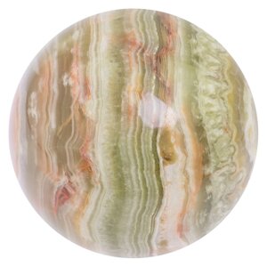 Шар из оникса зелено-коричневый 12,5 см (5) / каменный шарик / шар декоративный / шар для медитаций / сувенир из камня