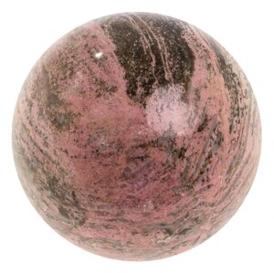 Шар из родонита 8 см / шар декоративный / шар для медитаций / каменный шарик / сувенир из камня