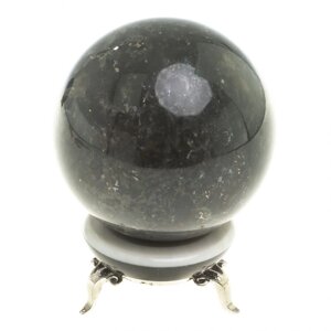 Шар камень лабрадорит 8 см на подставке / шар декоративный / шар для медитаций / каменный шар / сувенир из камня