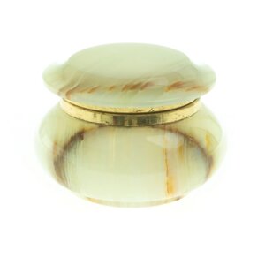 Шкатулка круглая "Грибок" камень оникс зеленый 7,6х5,9 см (3) / шкатулка для ювелирных украшений / для хранения